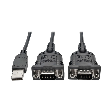 Tripp Lite 2-Port USB to DB9 Serial FTDI Adapter Cable with COM Retention (M/M), 6 ft. (1.83 m) — Being Shipped