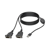Tripp Lite 2-Port USB to DB9 Serial FTDI Adapter Cable with COM Retention (M/M), 6 ft. (1.83 m) — Being Shipped
