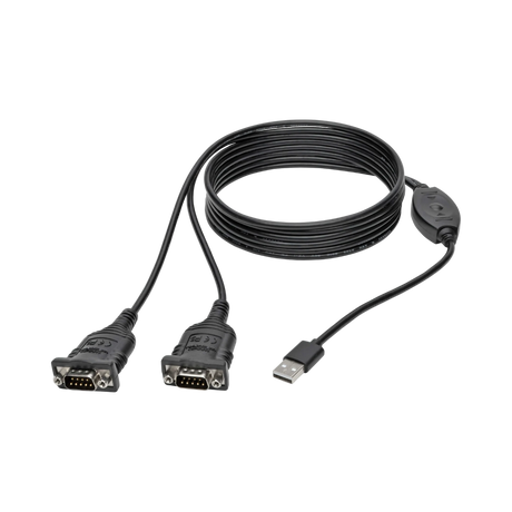 Tripp Lite 2-Port USB to DB9 Serial FTDI Adapter Cable with COM Retention (M/M), 6 ft. (1.83 m) — Being Shipped