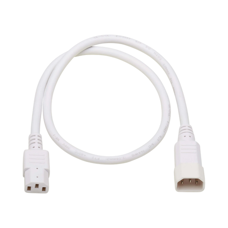 Tripp Lite Heavy-Duty PDU Power Cord, C13 to C14, 15A, 250V, 14 AWG, 3 ft. (0.91 m), White — Being Shipped