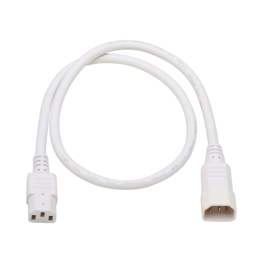 Tripp Lite Heavy-Duty PDU Power Cord, C13 to C14, 15A, 250V, 14 AWG, 3 ft. (0.91 m), White — Being Shipped