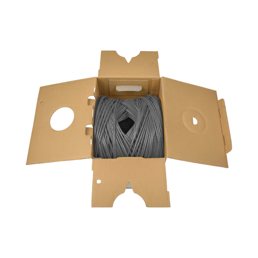Tripp Lite Cat5e 350 MHz Solid Core Plenum-Rated (UTP) PVC Bulk Ethernet Cable, Gray, 1000 ft. (304.8 m) — Being Shipped