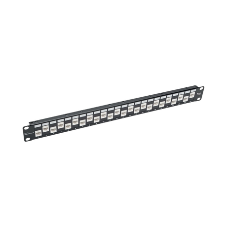 Tripp Lite 24-Port 1U Rack-Mount Cat6a Offset Feed-Through Patch Panel with Cable Management Bar, RJ45 Ethernet, TAA — Being Shipped