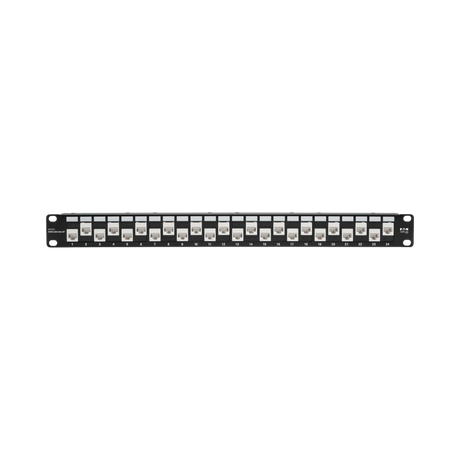 Tripp Lite 24-Port 1U Rack-Mount Cat6a Offset Feed-Through Patch Panel with Cable Management Bar, RJ45 Ethernet, TAA — Being Shipped
