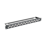 Tripp Lite 24-Port 1U Rack-Mount Cat6a Offset Feed-Through Patch Panel with Cable Management Bar, RJ45 Ethernet, TAA — Being Shipped