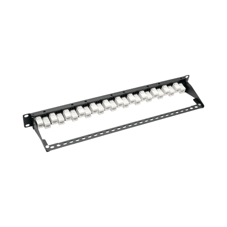 Tripp Lite 24-Port 1U Rack-Mount Cat6a Offset Feed-Through Patch Panel with Cable Management Bar, RJ45 Ethernet, TAA — Being Shipped