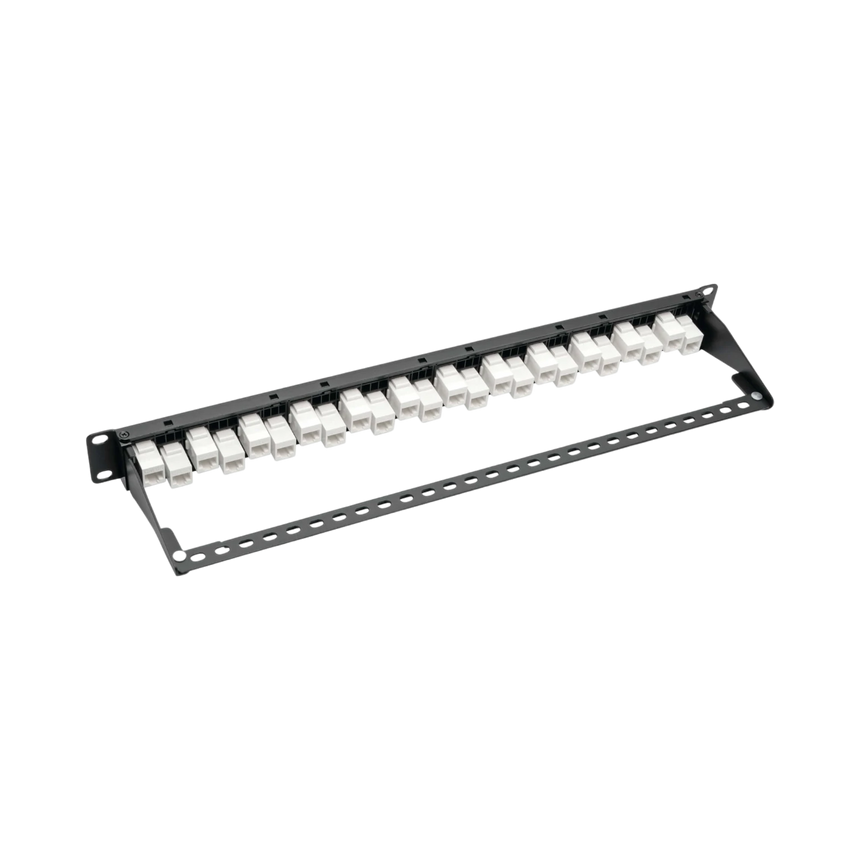 Tripp Lite 24-Port 1U Rack-Mount Cat6a Offset Feed-Through Patch Panel with Cable Management Bar, RJ45 Ethernet, TAA — Being Shipped