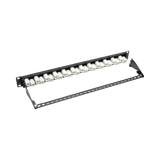 Tripp Lite 24-Port 1U Rack-Mount Cat6a Offset Feed-Through Patch Panel with Cable Management Bar, RJ45 Ethernet, TAA — Being Shipped