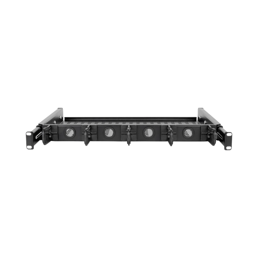 Tripp Lite SmartRack Cantilevered Steel Rack Shelf, 1U, Vented, Integrated Cable Rings, 14.2 in. Deep, Holds up to 50 lbs (22.2 kgs) — Being Shipped