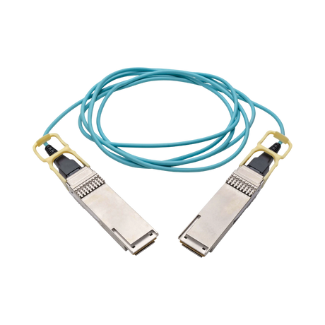 Tripp Lite QSFP28 to QSFP28 Active Optical Cable, 100GbE, AOC, M/M, Aqua, 2M (6.56 ft.) — Being Shipped
