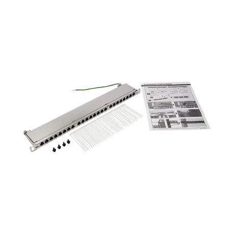 Tripp Lite Cat5e/Cat6 24-Port Patch Panel, Shielded, Krone IDC, 568A/B, RJ45 Ethernet, 0.5U Rack-Mount, TAA — Being Shipped