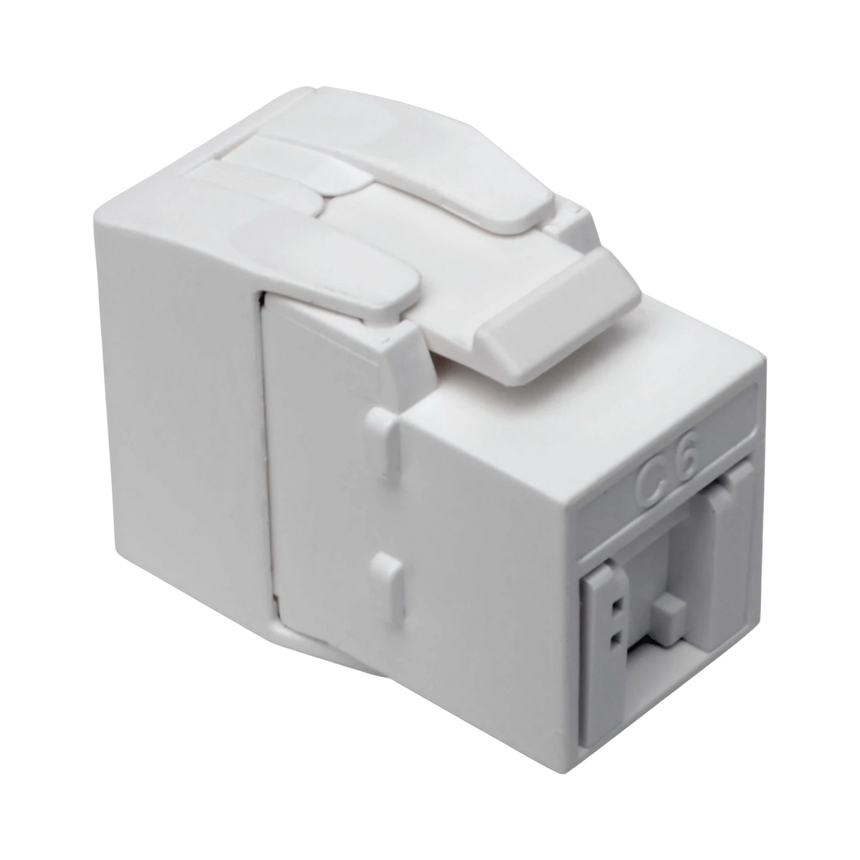 Tripp Lite Keystone Jack Cat6/Cat5e, RJ45, Shuttered, Dust Cap - Toolless, PoE/PoE+ Compliant, White, TAA — Being Shipped