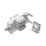 Tripp Lite Keystone Jack Cat6/Cat5e, RJ45, Shuttered, Dust Cap - Toolless, PoE/PoE+ Compliant, White, TAA — Being Shipped