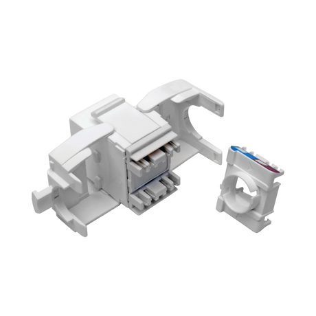 Tripp Lite Keystone Jack Cat6/Cat5e, RJ45, Shuttered, Dust Cap - Toolless, PoE/PoE+ Compliant, White, TAA — Being Shipped