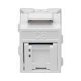 Tripp Lite Keystone Jack Cat6/Cat5e, RJ45, Shuttered, Dust Cap - Toolless, PoE/PoE+ Compliant, White, TAA — Being Shipped