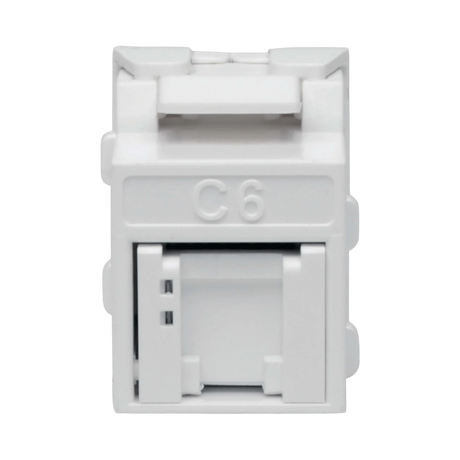 Tripp Lite Keystone Jack Cat6/Cat5e, RJ45, Shuttered, Dust Cap - Toolless, PoE/PoE+ Compliant, White, TAA — Being Shipped