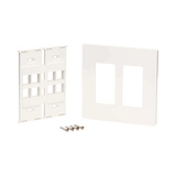 Tripp Lite 8-Port Keystone Double-Gang Faceplate, White, TAA — Being Shipped