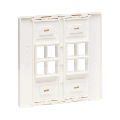Tripp Lite 8-Port Keystone Double-Gang Faceplate, White, TAA — Being Shipped