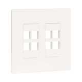 Tripp Lite 8-Port Keystone Double-Gang Faceplate, White, TAA — Being Shipped