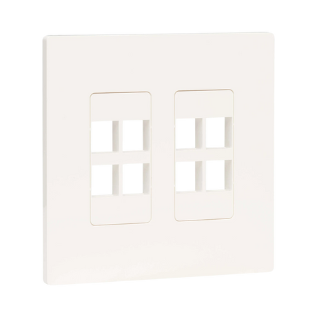 Tripp Lite 8-Port Keystone Double-Gang Faceplate, White, TAA — Being Shipped