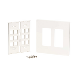 Tripp Lite 12-Port Keystone Double-Gang Faceplate, White, TAA — Being Shipped