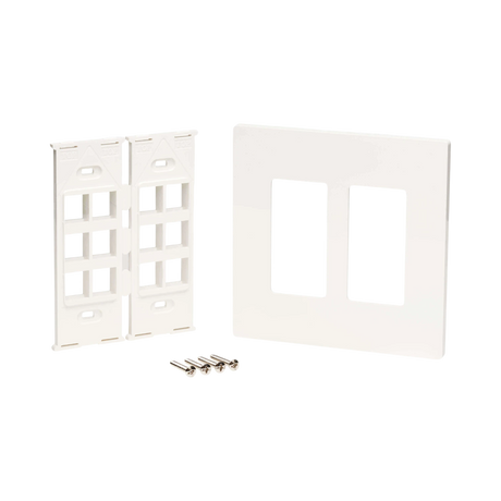 Tripp Lite 12-Port Keystone Double-Gang Faceplate, White, TAA — Being Shipped