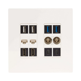 Tripp Lite 12-Port Keystone Double-Gang Faceplate, White, TAA — Being Shipped