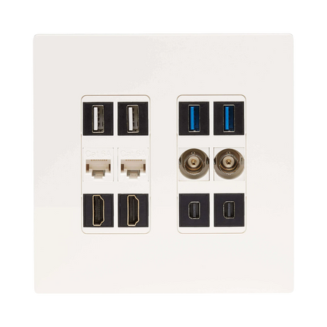 Tripp Lite 12-Port Keystone Double-Gang Faceplate, White, TAA — Being Shipped