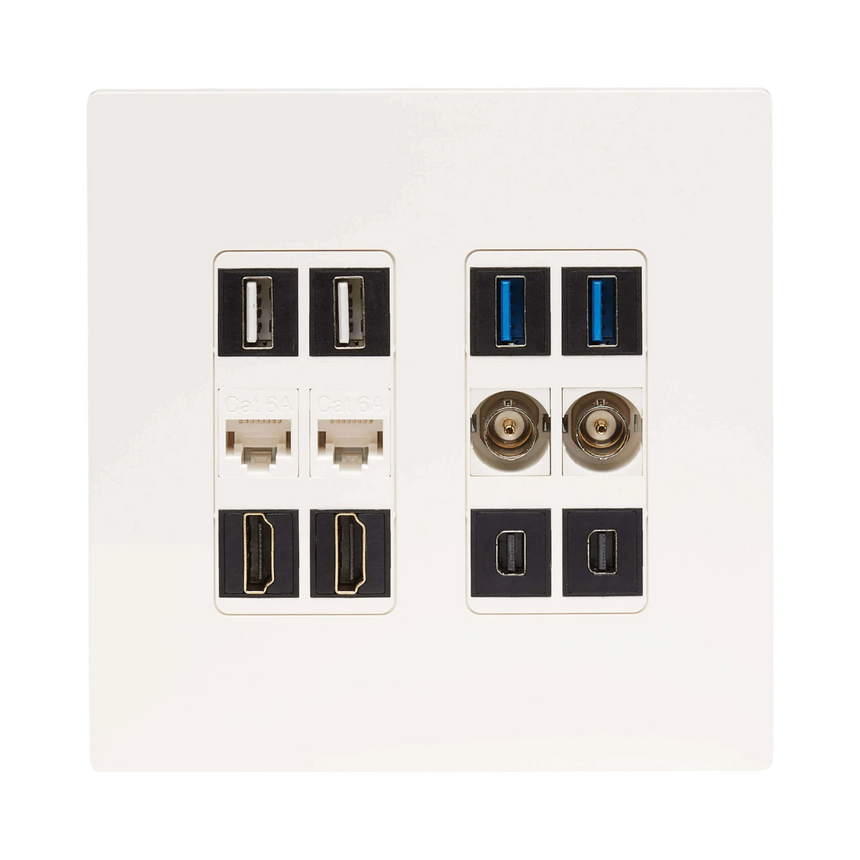 Tripp Lite 12-Port Keystone Double-Gang Faceplate, White, TAA — Being Shipped