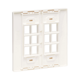Tripp Lite 12-Port Keystone Double-Gang Faceplate, White, TAA — Being Shipped