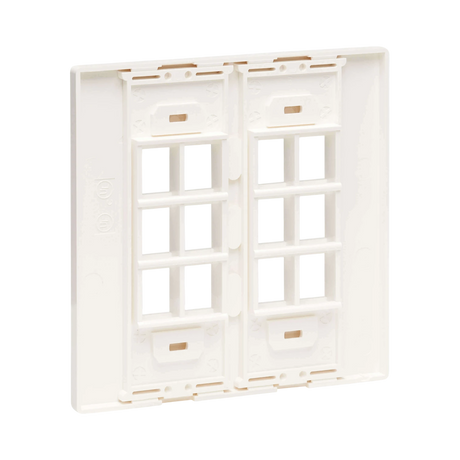 Tripp Lite 12-Port Keystone Double-Gang Faceplate, White, TAA — Being Shipped