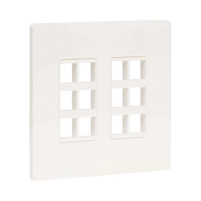 Tripp Lite 12-Port Keystone Double-Gang Faceplate, White, TAA — Being Shipped