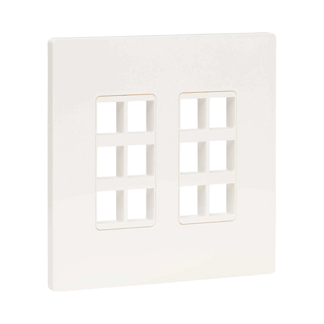 Tripp Lite 12-Port Keystone Double-Gang Faceplate, White, TAA — Being Shipped
