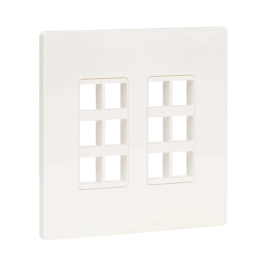 Tripp Lite 12-Port Keystone Double-Gang Faceplate, White, TAA — Being Shipped
