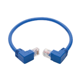 Tripp Lite  Up/Down-Angle Cat6 Gigabit Molded UTP Ethernet Cable (RJ45 Up-Angle M to RJ45 Down-Angle M), Blue, 1 ft. (0.31 m) — Being Shipped