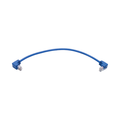 Tripp Lite  Up/Down-Angle Cat6 Gigabit Molded UTP Ethernet Cable (RJ45 Up-Angle M to RJ45 Down-Angle M), Blue, 1 ft. (0.31 m) — Being Shipped