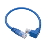 Tripp Lite Down-Angle Cat6 Gigabit Molded UTP Ethernet Cable (RJ45 Right-Angle Down M to RJ45 M), Blue, 1 ft. (0.31 m) — Being Shipped