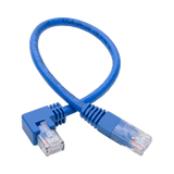 Tripp Lite Right-Angle Cat6 Gigabit Molded UTP Ethernet Cable (RJ45 Right-Angle M to RJ45 M), Blue, 1 ft. (0.31 m) — Being Shipped