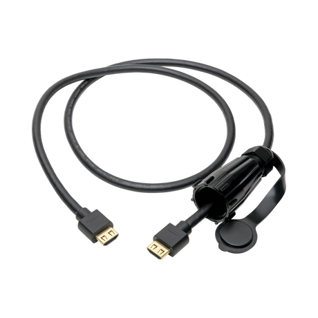 Tripp Lite High-Speed HDMI Cable (M/M), 4K 60 Hz, HDR, Industrial, IP68, Hooded Connector, Black, 3 ft. — Being Shipped