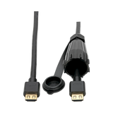 Tripp Lite High-Speed HDMI Cable (M/M), 4K 60 Hz, HDR, Industrial, IP68, Hooded Connector, Black, 3 ft. — Being Shipped