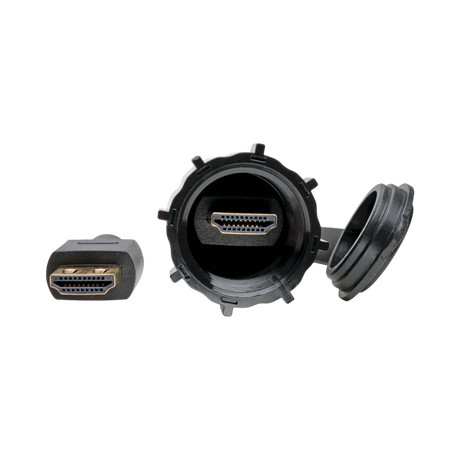 Tripp Lite High-Speed HDMI Cable (M/M), 4K 60 Hz, HDR, Industrial, IP68, Hooded Connectors, Black, 12 ft. — Being Shipped