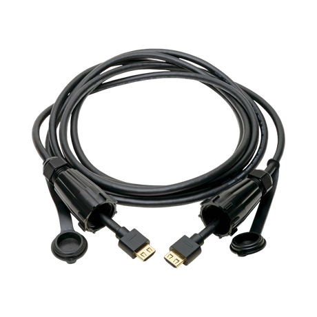 Tripp Lite High-Speed HDMI Cable (M/M), 4K 60 Hz, HDR, Industrial, IP68, Hooded Connectors, Black, 12 ft. — Being Shipped