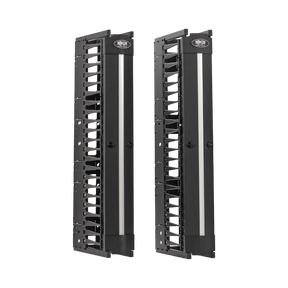Tripp Lite High-Capacity Vertical Cable Manager, Deep Double Finger Duct with Cover, Single Sided, 6 in. Wide, Black, 7 ft. (2.2 m) — Being Shipped