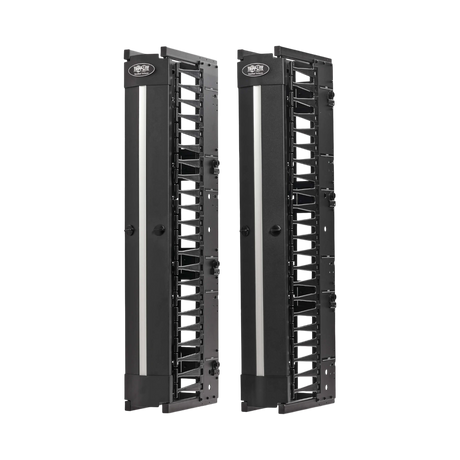 Tripp Lite High-Capacity Vertical Cable Manager, Deep Double Finger Duct with Cover, Single Sided, 6 in. Wide, Black, 7 ft. (2.2 m) — Being Shipped