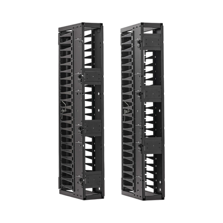 Tripp Lite High-Capacity Vertical Cable Manager, Deep Double Finger Duct with Cover, Single Sided, 6 in. Wide, Black, 7 ft. (2.2 m) — Being Shipped