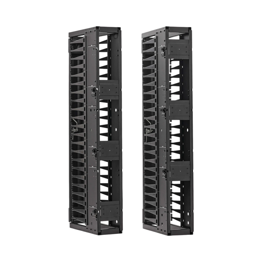 Tripp Lite High-Capacity Vertical Cable Manager, Deep Double Finger Duct with Cover, Single Sided, 6 in. Wide, Black, 7 ft. (2.2 m) — Being Shipped
