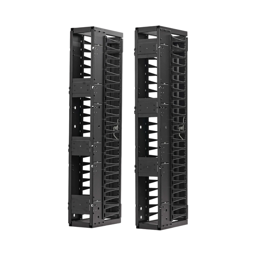 Tripp Lite High-Capacity Vertical Cable Manager, Deep Double Finger Duct with Cover, Single Sided, 6 in. Wide, Black, 7 ft. (2.2 m) — Being Shipped