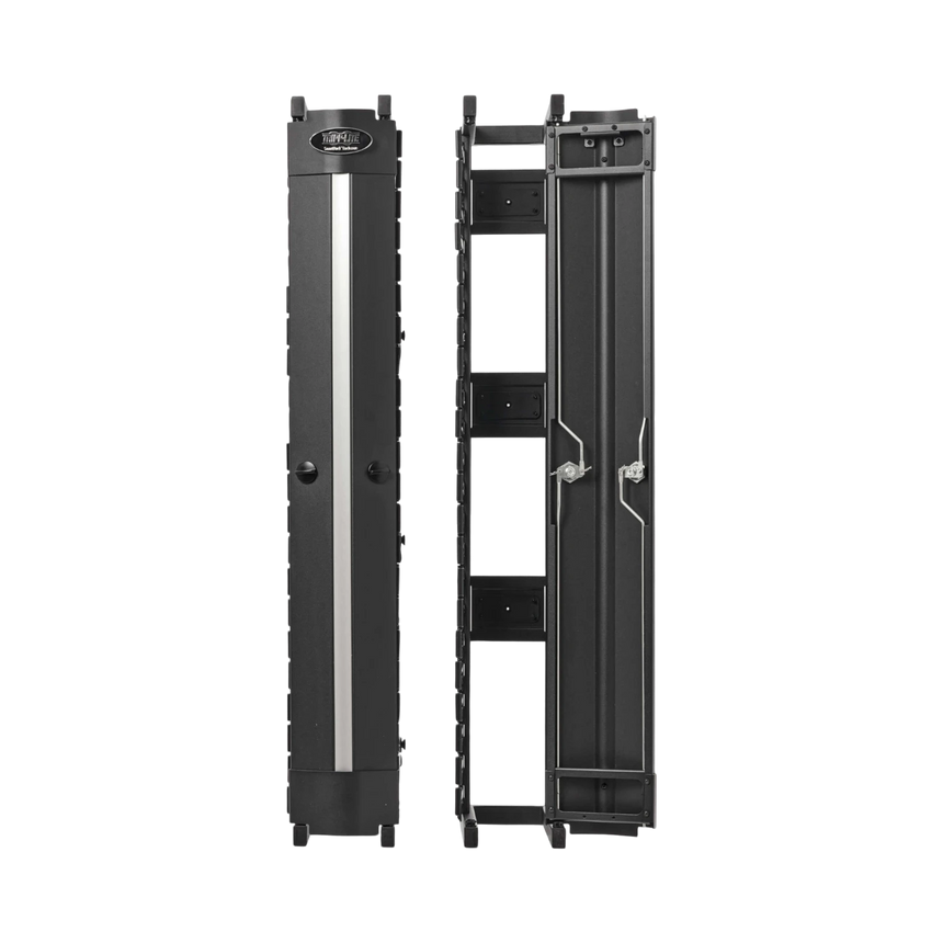 Tripp Lite High-Capacity Vertical Cable Manager, Deep Double Finger Duct with Cover, Single Sided, 6 in. Wide, Black, 7 ft. (2.2 m) — Being Shipped