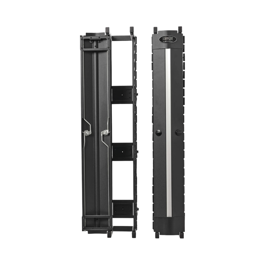 Tripp Lite High-Capacity Vertical Cable Manager, Deep Double Finger Duct with Cover, Single Sided, 6 in. Wide, Black, 7 ft. (2.2 m) — Being Shipped
