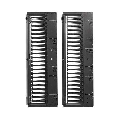 Tripp Lite High-Capacity Vertical Cable Manager, Deep Double Finger Duct with Cover, Single Sided, 6 in. Wide, Black, 7 ft. (2.2 m) — Being Shipped